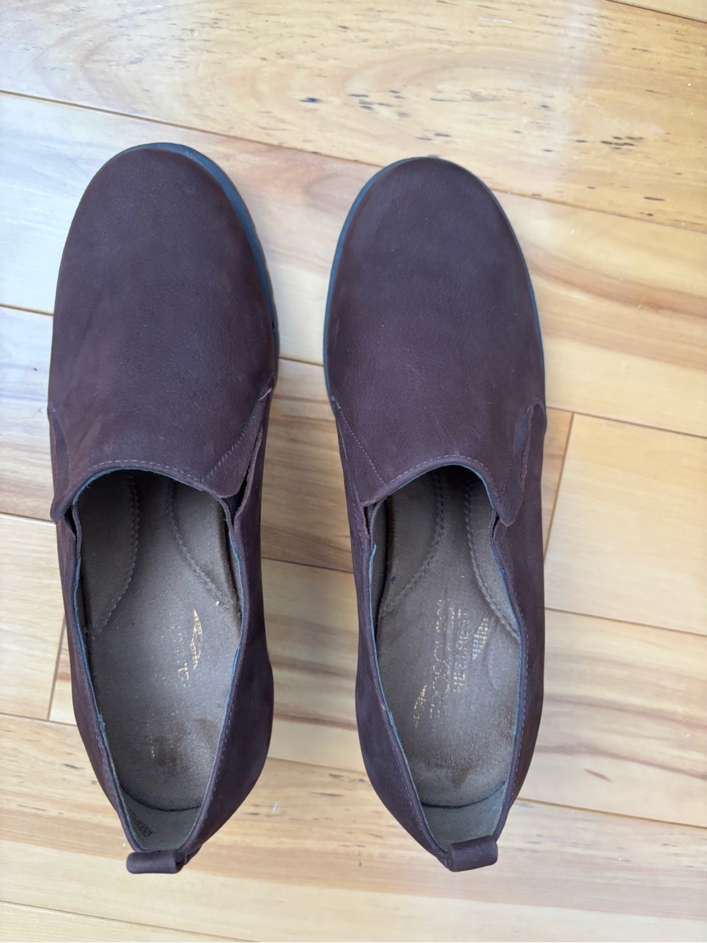 Aerosoles Women’s Slip-On Loafers in Chocolate Brown Suede